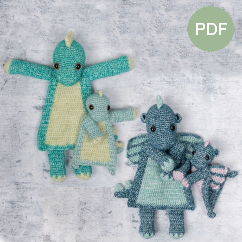 Duo Deal: Dino of Draak en Mini Dino of Draak Pdf patroon